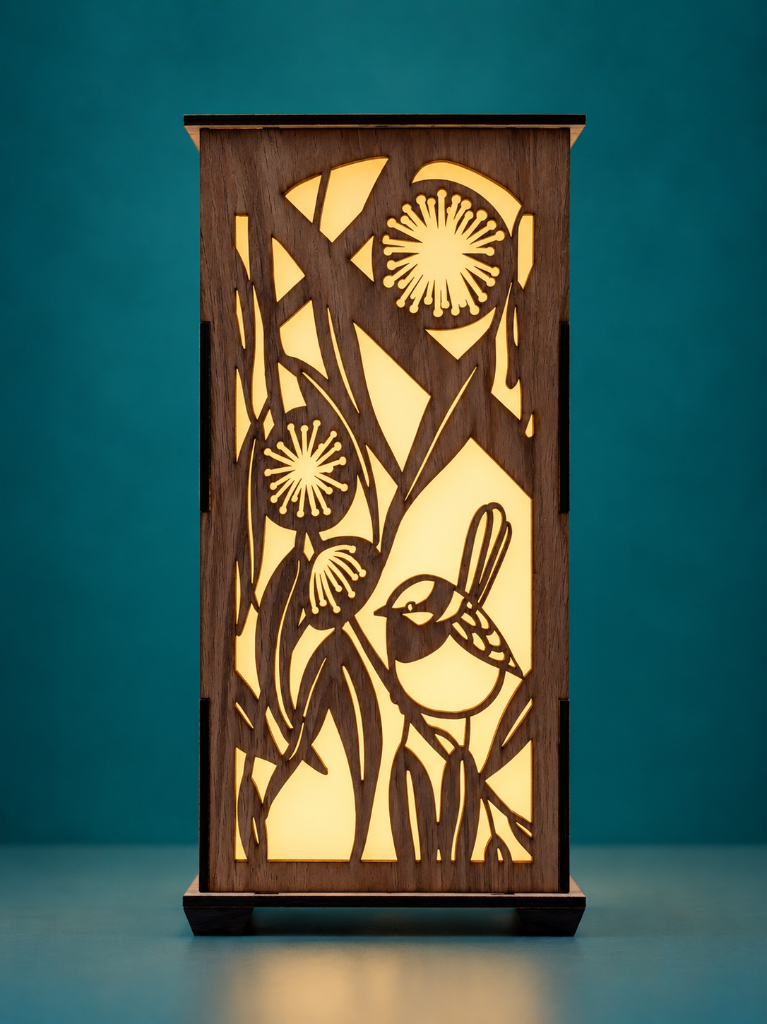 Blue Wren: Australian Hardwood Lamp