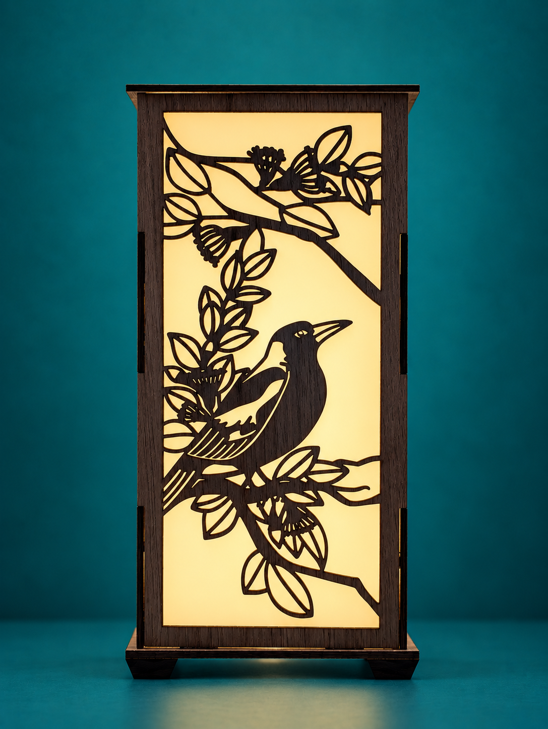 Magpie Lorikeet: Australian Hardwood Lamp