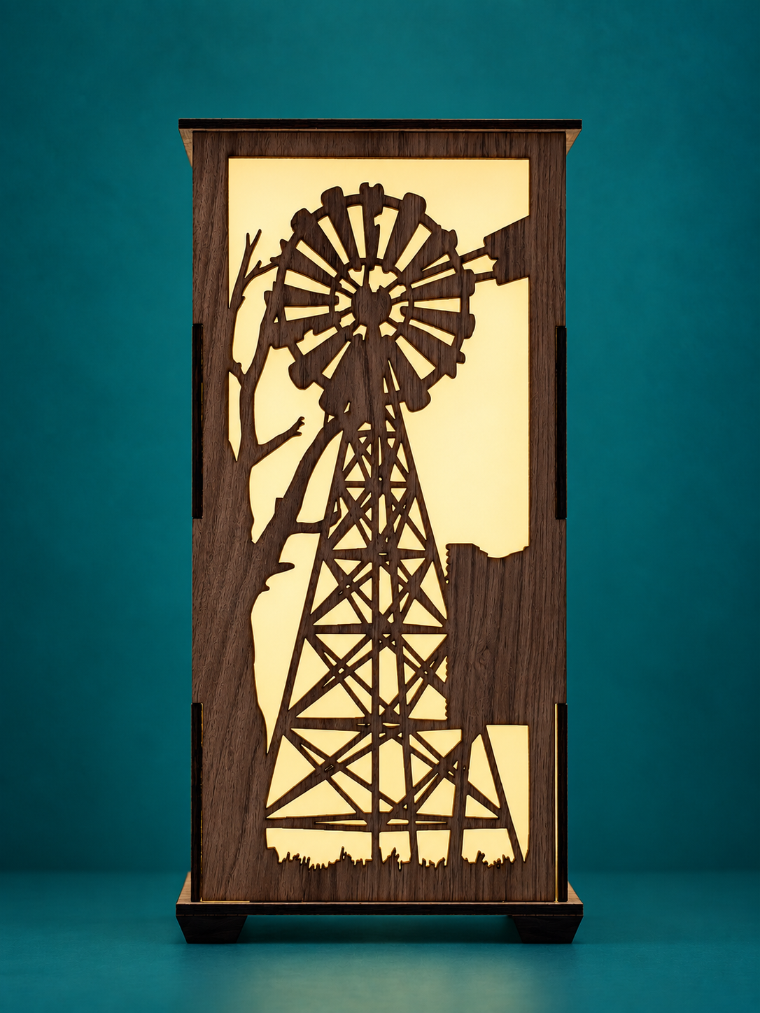 Outback Station & Windmill: Australian Hardwood Lamp