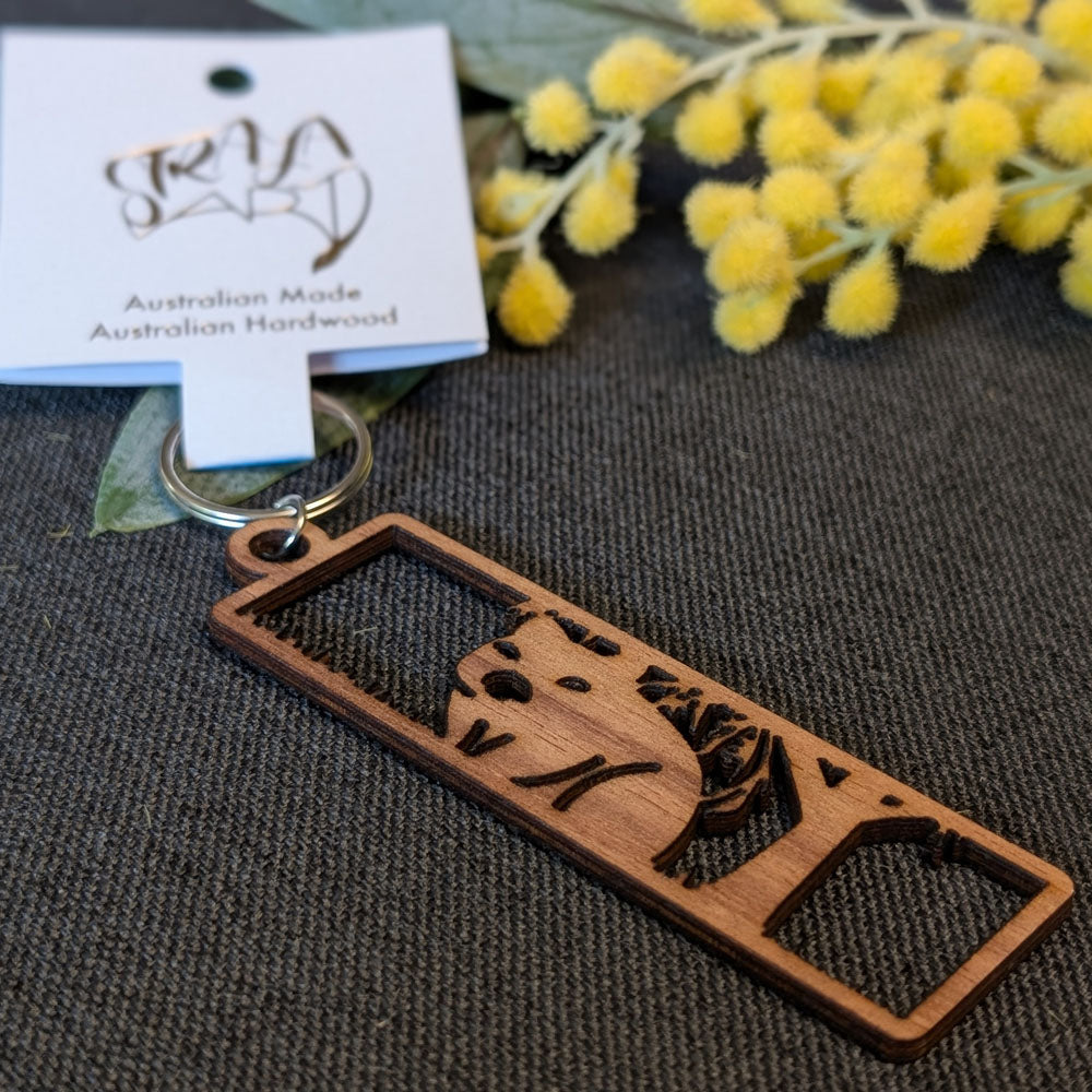 Friendly Wombat: Australian Wooden Keyring