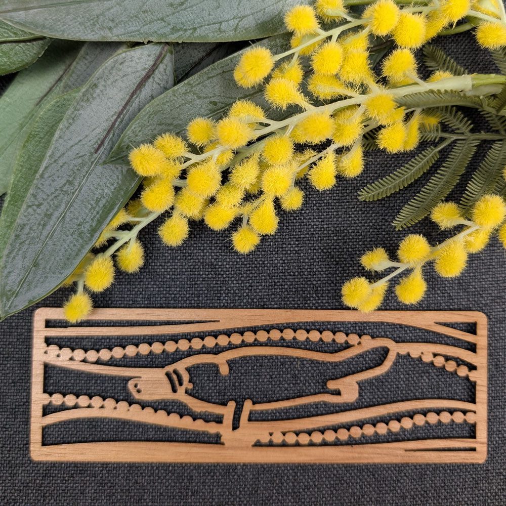 Platypus Swimming: Australian Wooden Bookmark