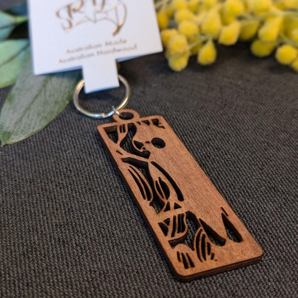Black Cockatoo: Australian Wooden Keyring