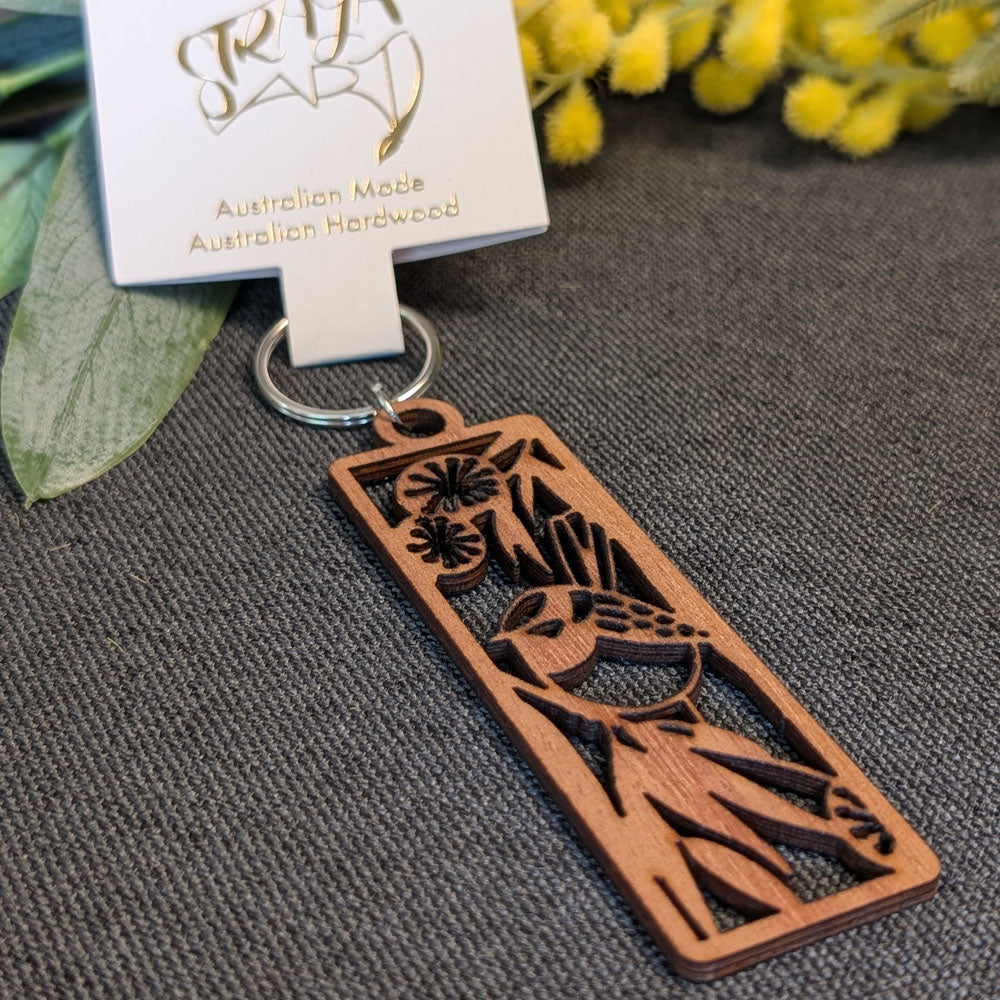 Blue Wren: Australian Wooden Keyring