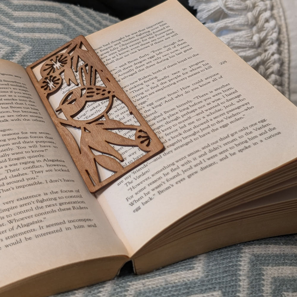 Blue Wren: Australian Wooden Bookmark