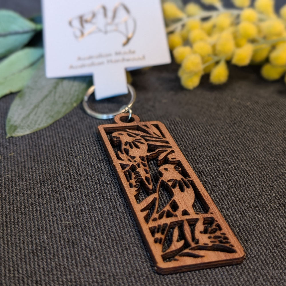 Rainbow Lorikeets: Australian Wooden Keyring