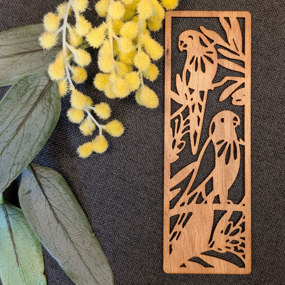 Rainbow Lorikeets: Australian Wooden Bookmark