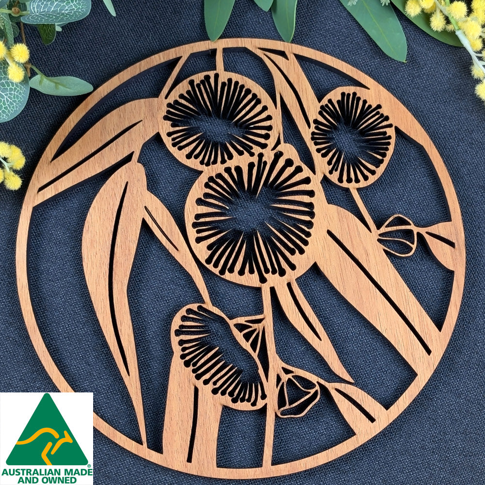 Flowering Bluegum: Australian Wooden Trivet / Pot Stand (Large)