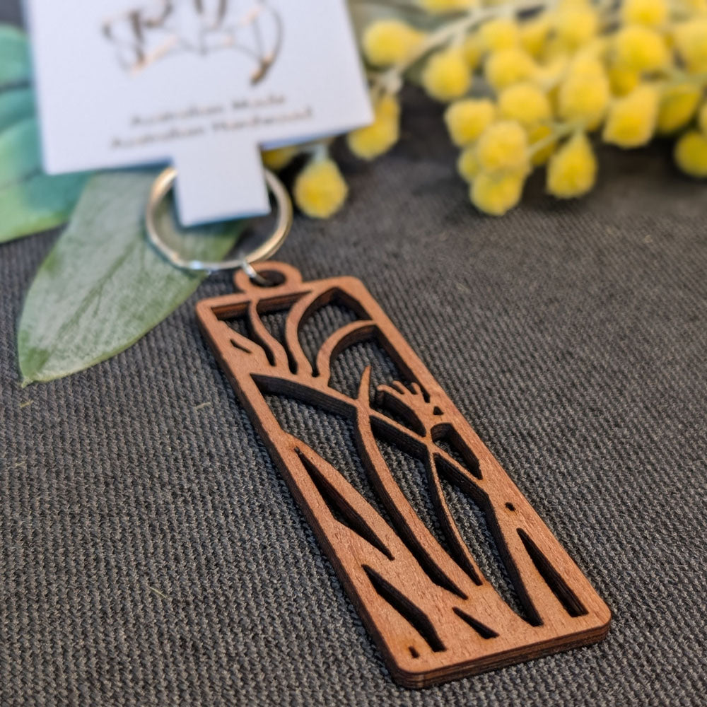 Kangaroo Paw: Australian Wooden Keyring