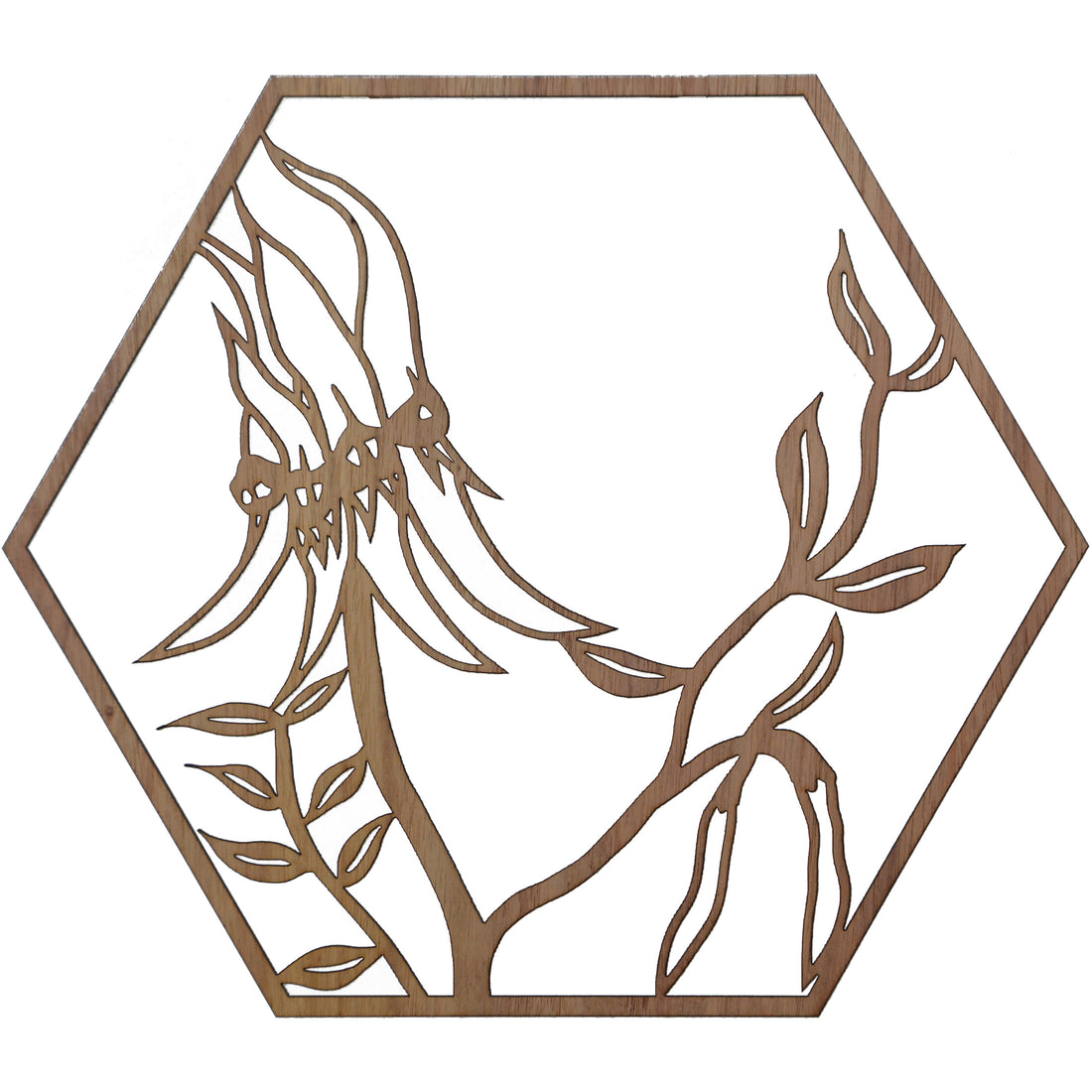 Desert Sturt Pea: Australian Timber Hexagon Wall Art