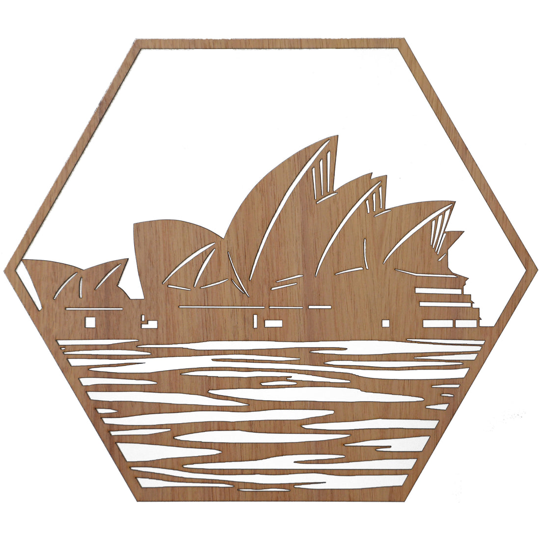 Sydney Opera House: Australian Timber Hexagon Wall Art