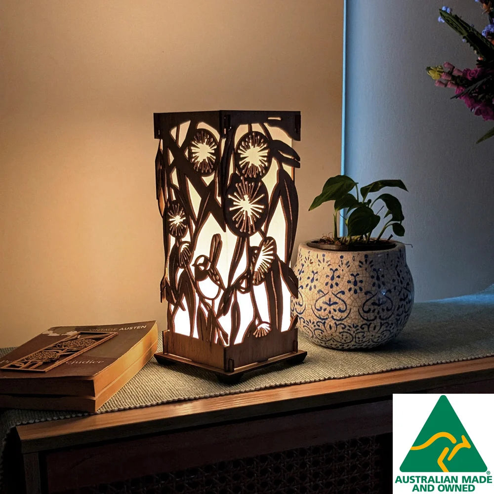 Blue Wren: Australian Hardwood Lamp