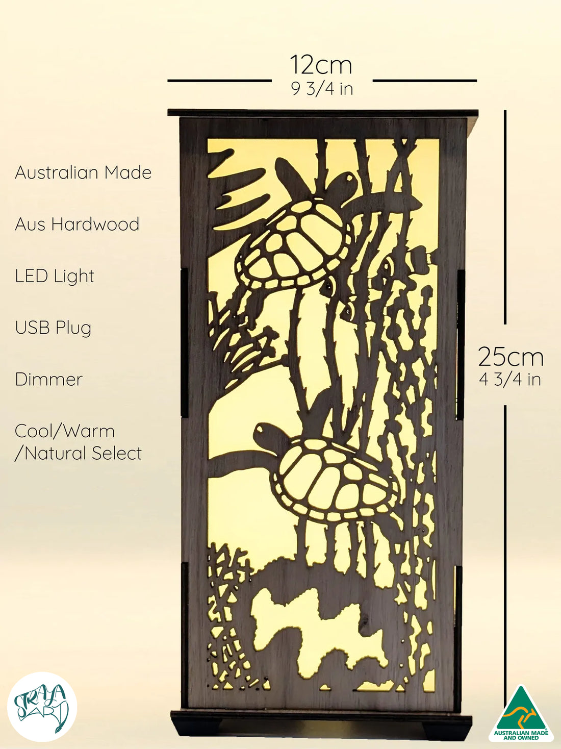 Dolphin Turtle: Australian Hardwood Lamp