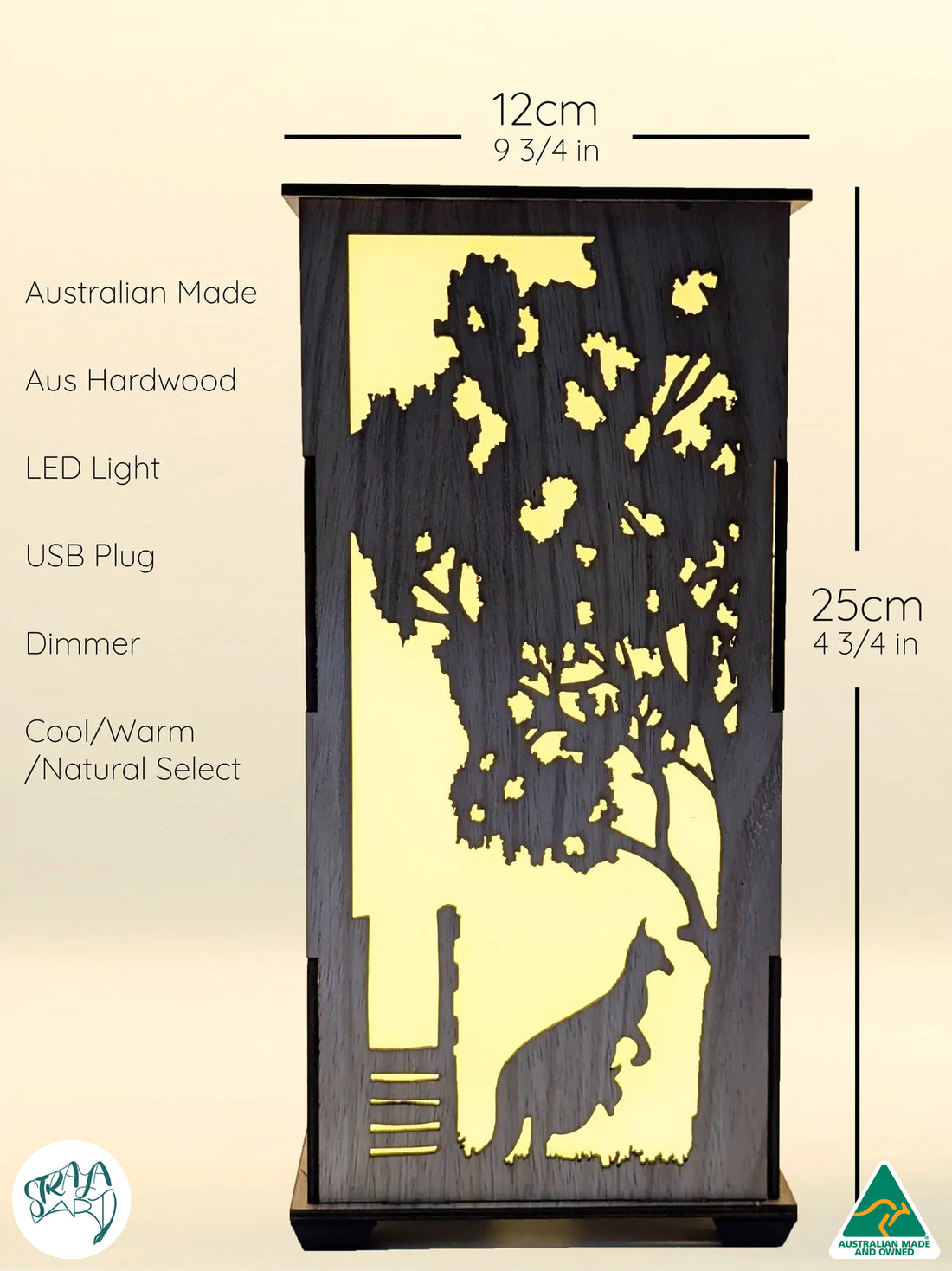Kangaroo Emu: Australian Hardwood Lamp