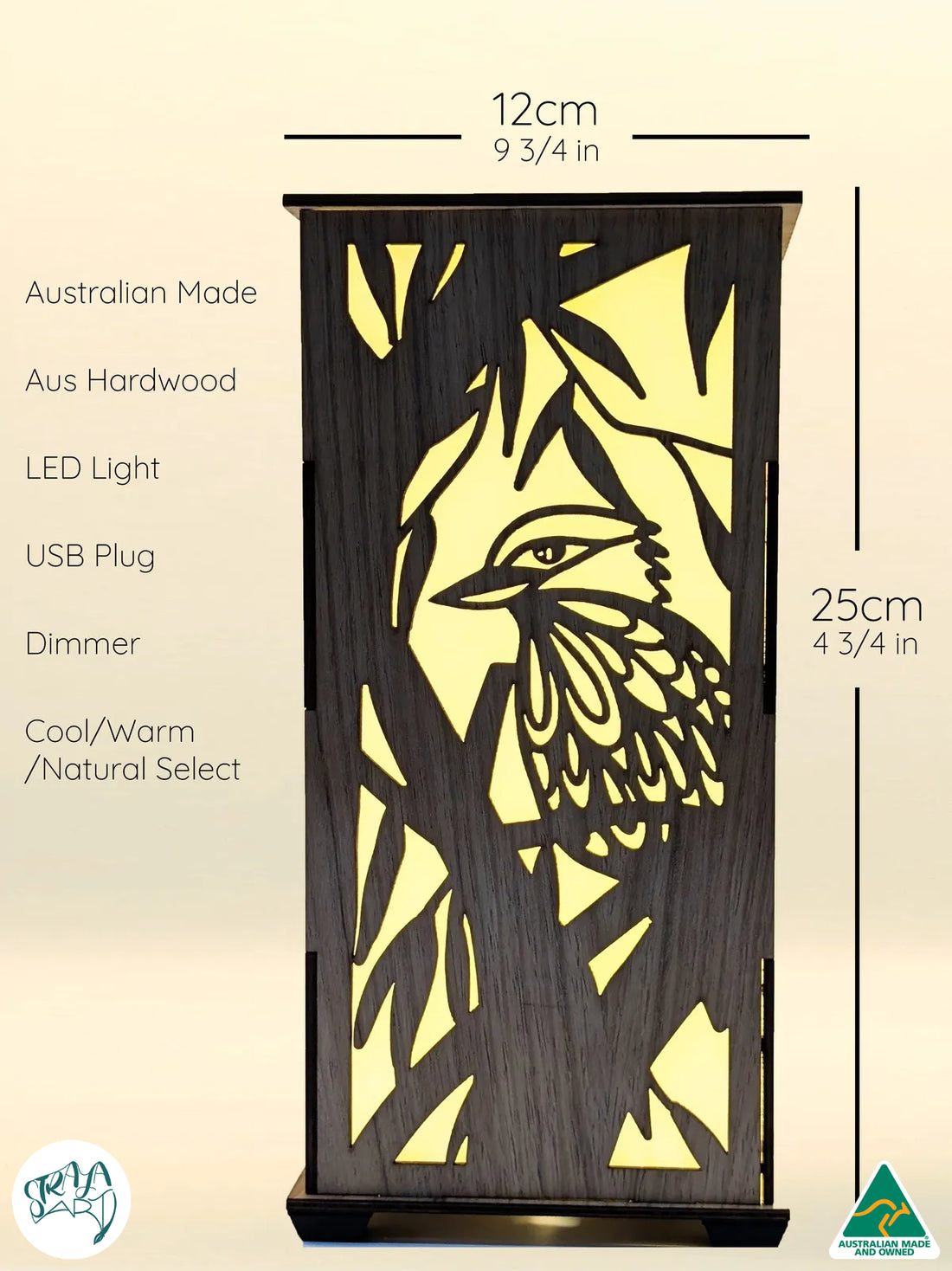 Kookaburra Cockatoo: Australian Hardwood Lamp