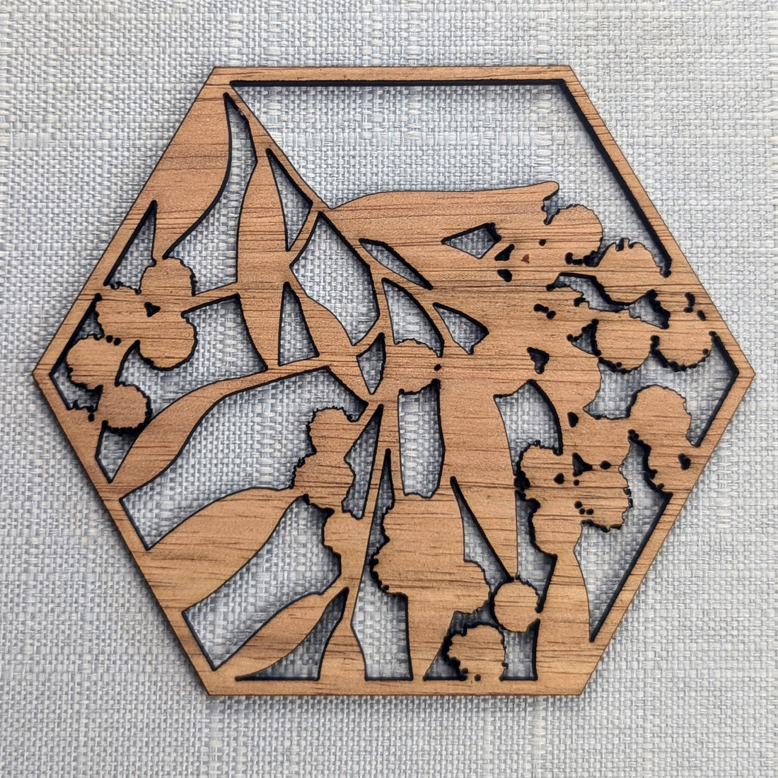 Australian Flowers Wooden Coaster Set