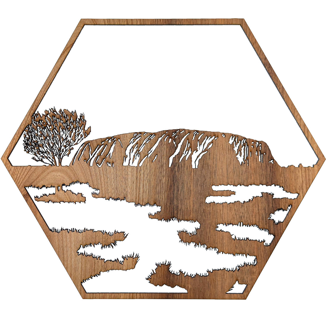 Uluru: Australian Timber Hexagon Wall Art