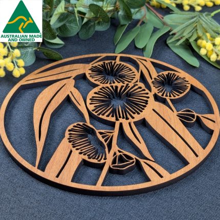 Flowering Bluegum Australian timber Animal Trivet Pot Stand by Straya Art - Laser Cut Hardwood from the Australian Dining Collection